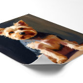 Yorkshire Terrier Hond Dier Schilderij Poster (Hoek)