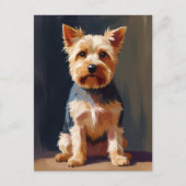 Yorkshire Terrier Hond Dieren Schilderij Briefkaart (Voorkant)