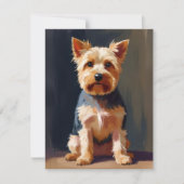 Yorkshire Terrier Hond Dieren Schilderij Kaart (Voorkant)