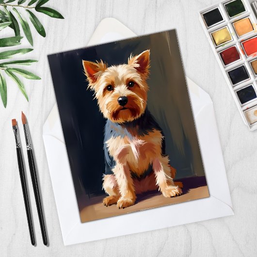 Yorkshire Terrier Hond Dieren Schilderij Kaart