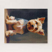Yorkshire Terrier Hond Dieren Schilderij Legpuzzel (Horizontaal)