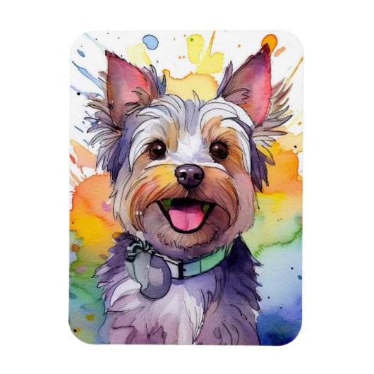 Yorkshire Terrier Hond Foto Magneet (Verticaal)