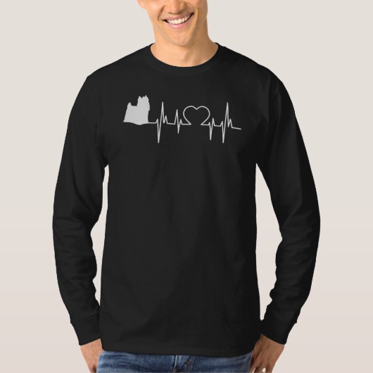 Yorkshire Terrier Hond Hartslag T-shirt (Voorkant)