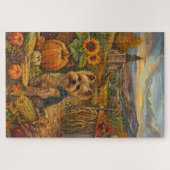 Yorkshire Terriër Hond Herfst Oogst Thanksgiving Legpuzzel (Horizontaal)