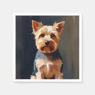 Yorkshire Terrier Hond Huisdier Schilderij Servet