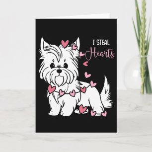 Yorkshire Terrier Hond Ik Steel Harten Schattige V Kaart