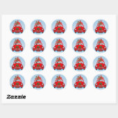 Yorkshire Terrier-hond in auto met kerstman Ronde Sticker (Vel)