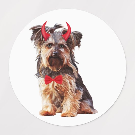 Yorkshire Terrier Hond in Halloween Labels (Design 2)