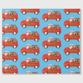 Yorkshire Terrier Hond in Kerst Levering Truck Cadeaupapier (Vlak)