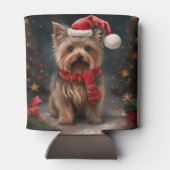 Yorkshire Terrier Hond in Sneeuw Kerstmis Blikjeskoeler (Achterkant)
