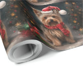 Yorkshire Terrier Hond in Sneeuw Kerstmis Cadeaupapier (Rol Hoek)