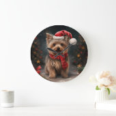 Yorkshire Terrier Hond in Sneeuw Kerstmis Grote Klok (Huis)