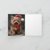 Yorkshire Terrier Hond in Sneeuw Kerstmis Kaart (Binnen)
