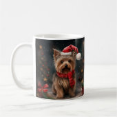 Yorkshire Terrier Hond in Sneeuw Kerstmis Koffiemok (Links)