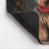 Yorkshire Terrier Hond in Sneeuw Kerstmis Muismat (Hoek)