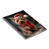 Yorkshire Terrier Hond in Sneeuw Kerstmis Notitieboek (Rechterzijde)
