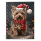 Yorkshire Terrier Hond in Sneeuw Kerstmis Notitieboek (Voorkant)