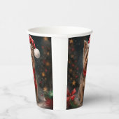 Yorkshire Terrier Hond in Sneeuw Kerstmis Papieren Bekers (Rechts)