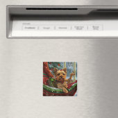 Yorkshire Terrier Hond Kerst Feestelijk Magneet (Insitu (Vaatwasser))