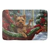 Yorkshire Terrier Hond Kerstfeest Badmat (Voorkant)