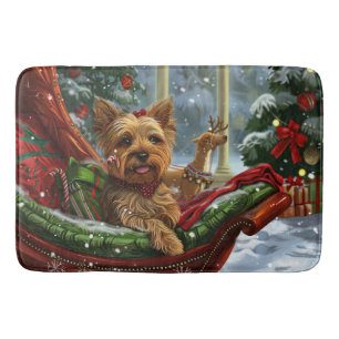 Yorkshire Terrier Hond Kerstfeest Badmat
