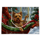 Yorkshire Terrier Hond Kerstfeest Groot Cadeauzakje (Voorkant)