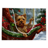 Yorkshire Terrier Hond Kerstfeest Groot Cadeauzakje (Achterkant)