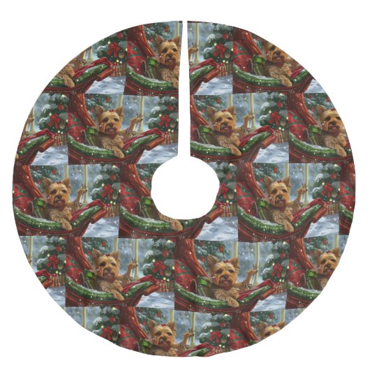 Yorkshire Terrier Hond Kerstfeest Kerstboom Rok (Voorkant)