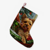 Yorkshire Terrier Hond Kerstfeest Kleine Kerstsok (Voorkant (Hangend))