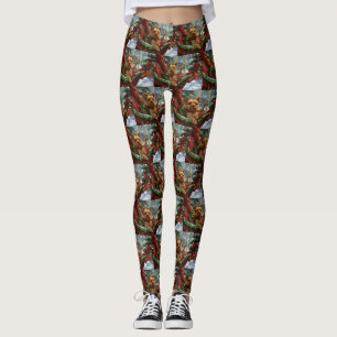 Yorkshire Terrier Hond Kerstfeest Leggings
