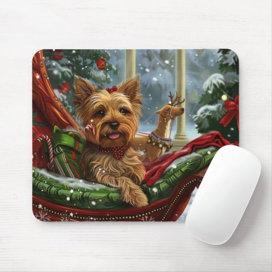 Yorkshire Terrier Hond Kerstfeest Muismat (Met muis)
