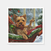 Yorkshire Terrier Hond Kerstfeest Servet (Voorkant)
