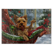 Yorkshire Terrier Hond Kerstfeest Snijplank (Voorkant)