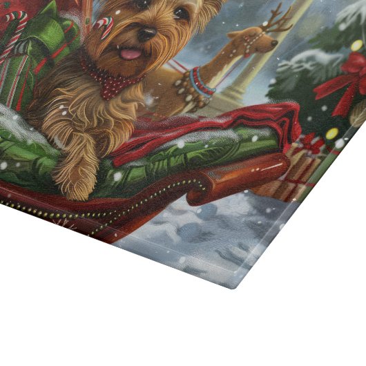 Yorkshire Terrier Hond Kerstfeest Snijplank (Hoek)