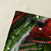 Yorkshire Terrier Hond Kerstfeest Strandlaken (In situ)