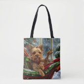Yorkshire Terrier Hond Kerstfeest Tote Bag (Voorkant)
