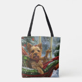 Yorkshire Terrier Hond Kerstfeest Tote Bag (Achterkant)