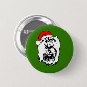 Yorkshire Terrier Hond Kerstmis Santa Hat Ronde Button 5,7 Cm (Voorkant /achterkant)