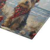 Yorkshire Terrier Hond Kerstmis Vintage Strand Snijplank (Hoek)