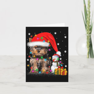 Yorkshire Terrier Hond Kerstverlichting Sinterklaa Kaart