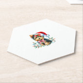 Yorkshire Terrier Hond met Coquette Bow Kerstmis Kartonnen Onderzetters (Schuin)