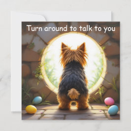 Yorkshire Terrier hond - met familienaam Feestdagenkaart