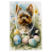 Yorkshire Terriër Hond met paaseieren Vakantie Medium Cadeauzakje (Voorkant)