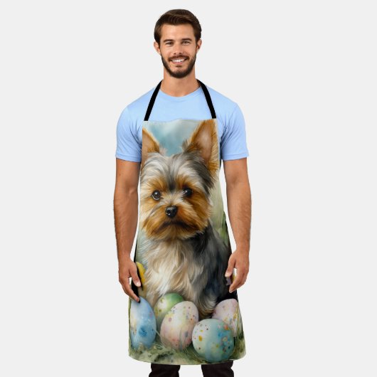Yorkshire Terriër Hond met paaseieren Vakantie Schort (Gedragen)