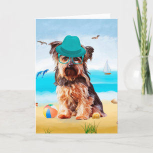 Yorkshire Terrier Hond op het strand Kaart