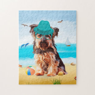 Yorkshire Terrier Hond op het strand Legpuzzel