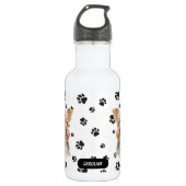 Yorkshire Terrier Hond Pawprint Waterfles (Voorkant)