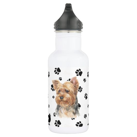 Yorkshire Terrier Hond Pawprint Waterfles (Rechts)