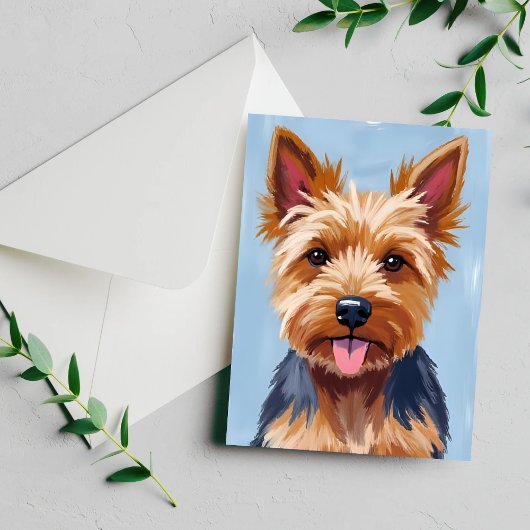 Yorkshire Terrier Hond Portret Schilderij Briefkaart