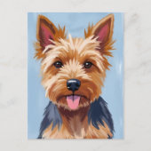 Yorkshire Terrier Hond Portret Schilderij Briefkaart (Voorkant)